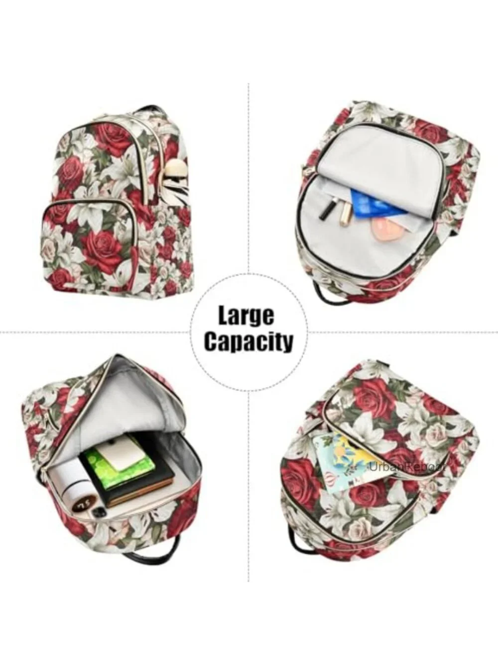 Quilted Polyester Mini Backpack Purse Lightweight Travel Daypack Women